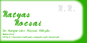 matyas mocsai business card