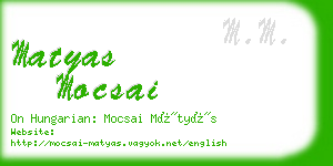 matyas mocsai business card